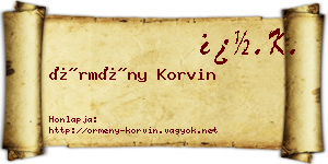 Örmény Korvin névjegykártya